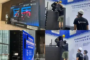 Spectrum 3D kinetic LED screen trade show booth and on-site installation