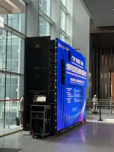 Spectrum 3D kinetic LED screen on display at a trade show booth