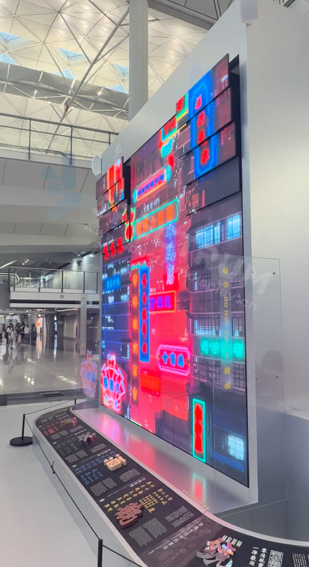 Indoor 3D Kinetic LED Display P1.9 Project - Hong Kong International Airport