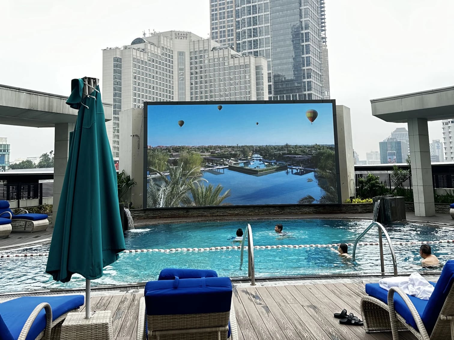 Outdoor LED Display - Hotel Indonesia Kempinski Jakarta Rooftop Pool Area