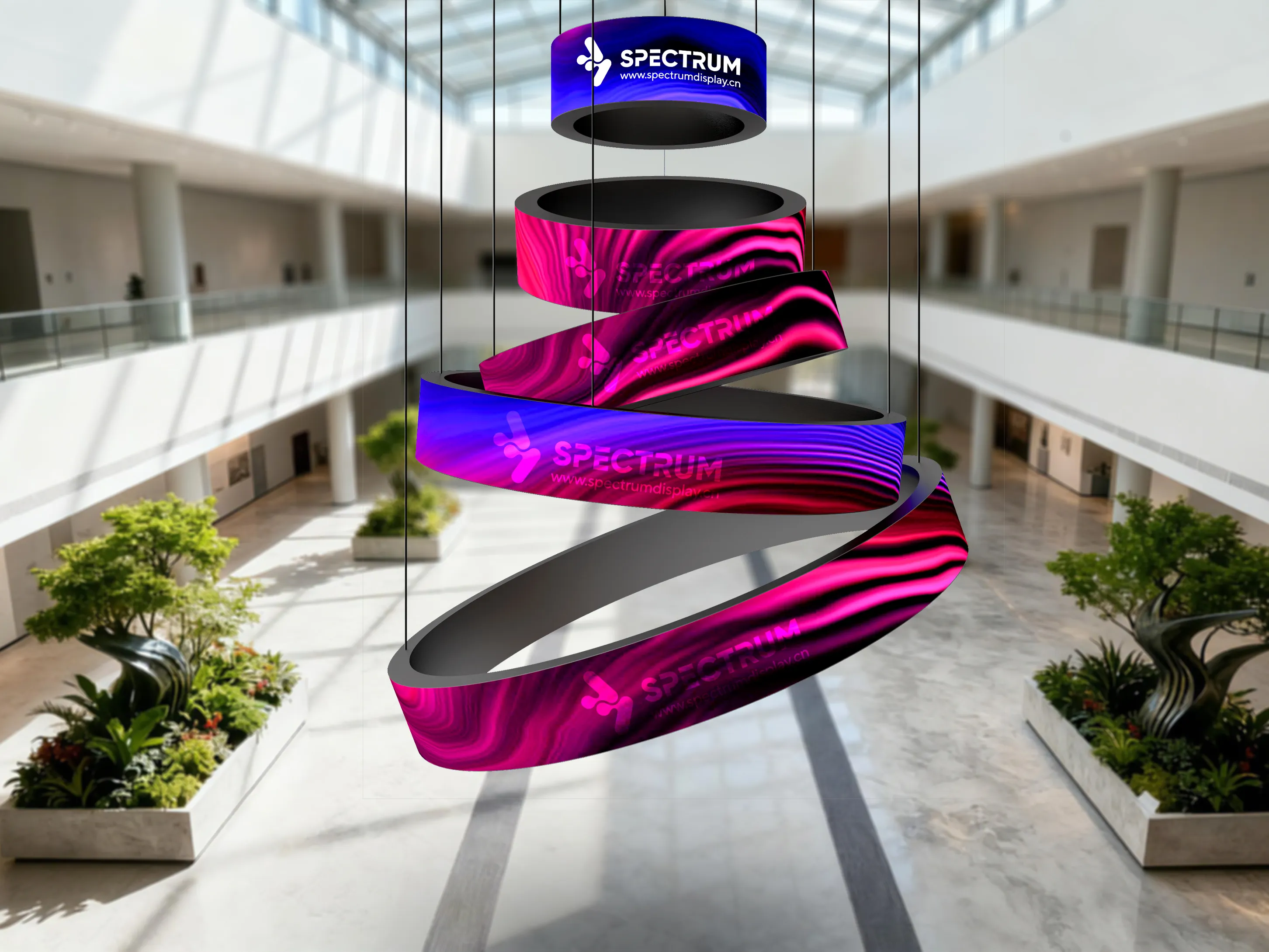 延展性优异，可弯曲、可任意造型・屏体形状可定制