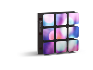 SPFM-138P - The SPFM-138P combines three-sided mechanical flipping with LED video display technology. Each square meter integrates 36 independently controlled flip units. One surface features a P10.42 LED display with a resolution of 14 × 14 pixels, while the other two physical surfaces can be customized with different colors, patterns, and materials.